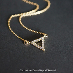 【14KGF】Necklace,,CZ Triangle 1枚目の画像