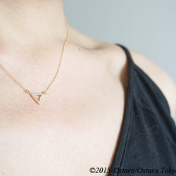 【14KGF】Necklace,,CZ Triangle 4枚目の画像