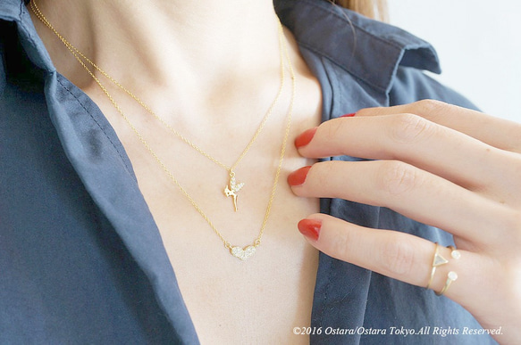 【14KGF】Necklace,CZ Tiny Tinker Bell 6枚目の画像