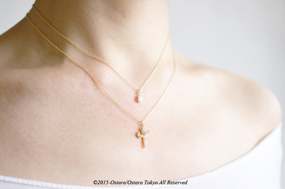 【14KGF】Necklace,CZ Tiny Tinker Bell 5枚目の画像