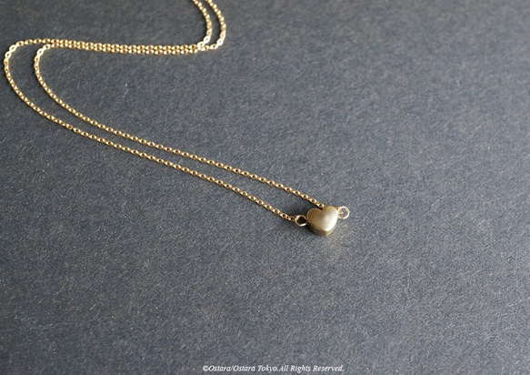 【14KGF】Necklace,Mat Gold Tiny Heart 2枚目の画像