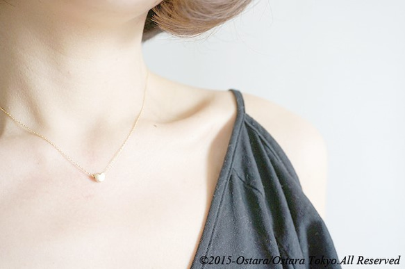 【14KGF】Necklace,Mat Gold Tiny Heart 4枚目の画像