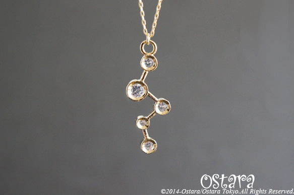 【14KGF】Necklace,16K Gold Plated CZ Zig Zag 1枚目の画像