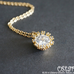 【14KGF】Necklace,16KGP Cubic Zirconia Round 第1張的照片