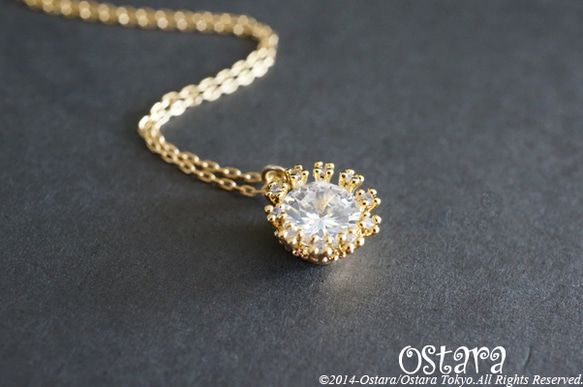 【14KGF】Necklace,16KGP Cubic Zirconia Round 第1張的照片