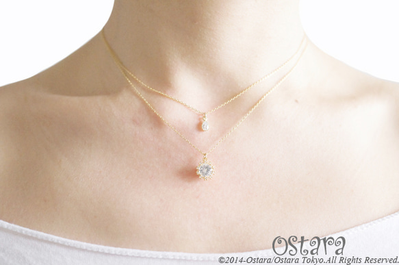 【14KGF】Necklace,16KGP Cubic Zirconia Round 第4張的照片