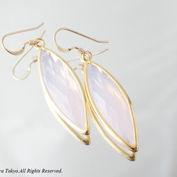 【14KGF】Earrings,-Marquise,Pink Opal- 3枚目の画像