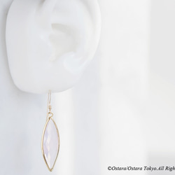 【14KGF】Earrings,-Marquise,Pink Opal- 5枚目の画像