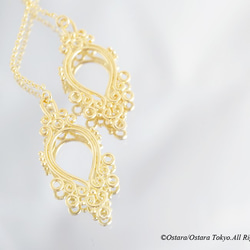 【14KGF/Siver925】Ear Thread Earrings -Elegant Filigree- 5枚目の画像