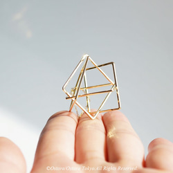 【Geo】14KGF Necklace,-3D Gold Geometry- 4枚目の画像