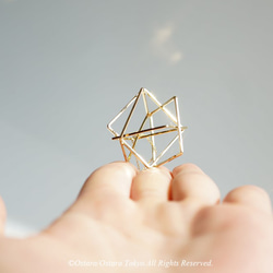 【Geo】14KGF Necklace,-3D Gold Geometry- 5枚目の画像