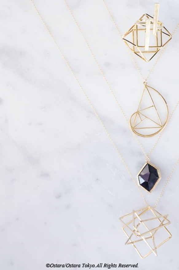 【Geo】14KGF Necklace,-3D Gold Geometry- 8枚目の画像