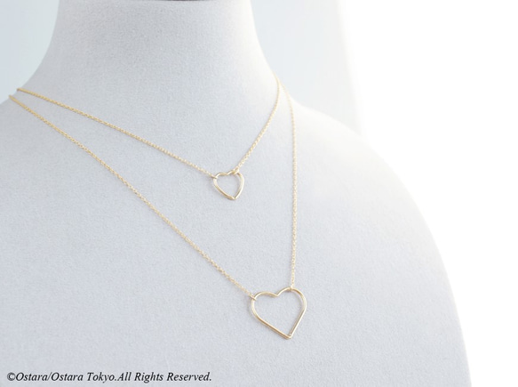 【14KGF】Necklace, -14KGF Open Heart(L)- 7枚目の画像