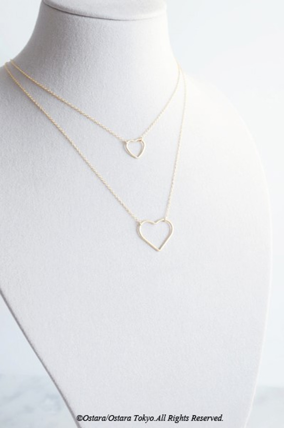 【14KGF】Necklace, -14KGF Open Heart(L)- 8枚目の画像