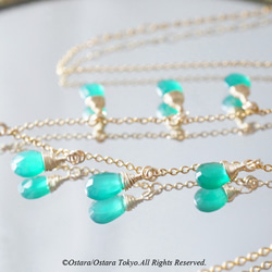 【14KGF Choker Necklace】-Gemstone Green Onyx- 3枚目の画像