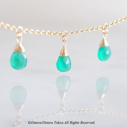 【14KGF Choker Necklace】-Gemstone Green Onyx- 5枚目の画像