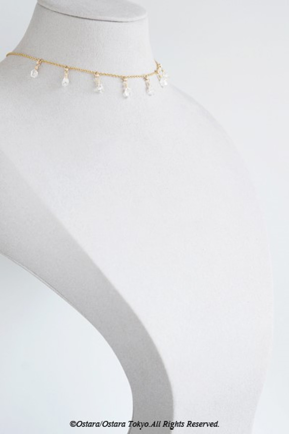 【14KGF Choker Necklace】-Gemstone,Dream Crystal, NY Herkimerd 4枚目の画像