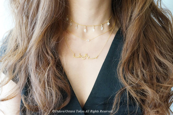 【14KGF Choker Necklace】-Gemstone,Dream Crystal, NY Herkimerd 7枚目の画像