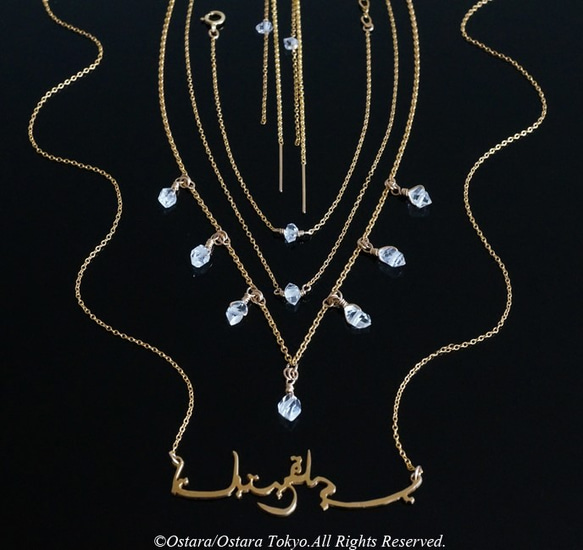 【14KGF Choker Necklace】-Gemstone,Dream Crystal, NY Herkimerd 9枚目の画像