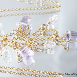 【14KGF Choker Necklace】-Gemstone,Dream Crystal , NY Herkimer 2枚目の画像