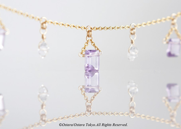 【14KGF Choker Necklace】-Gemstone,Dream Crystal , NY Herkimer 4枚目の画像