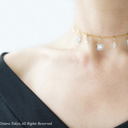 【14KGF Choker Necklace】-Gemstone,Dream Crystal , NY Herkimer 6枚目の画像