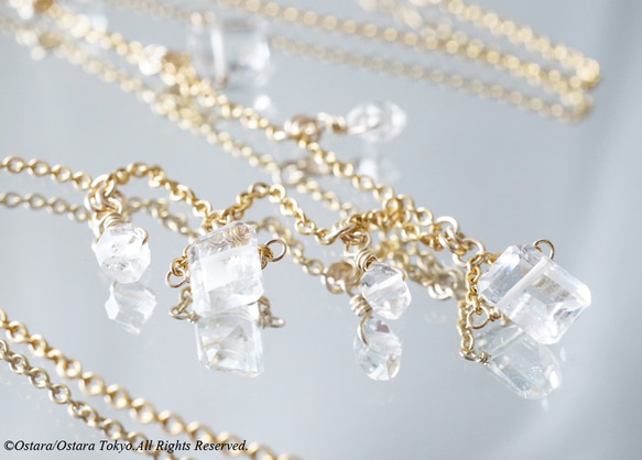 【14KGF Choker Necklace】-Gemstone,Dream Crystal, NY Herkimerd 2枚目の画像