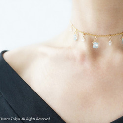 【14KGF Choker Necklace】-Gemstone,Dream Crystal, NY Herkimerd 6枚目の画像