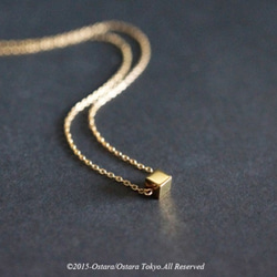 【Minimalism】14KGF Gem Dice Necklace,-- GoldxGold-- 3枚目の画像