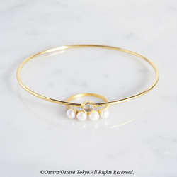 【Gold Vermeil/Gemstone】Crystal Quartz Stucking Bangle 7枚目の画像