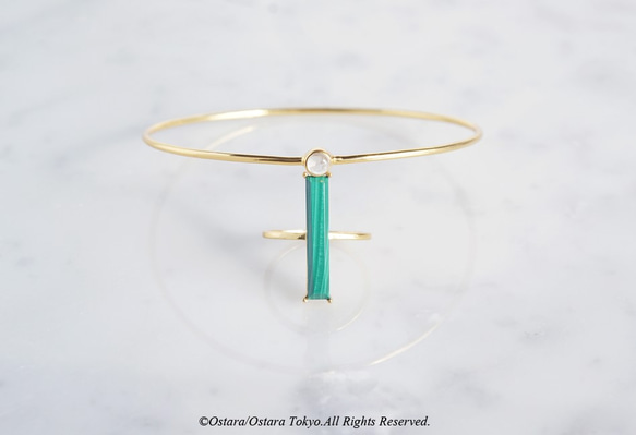 【Gold Vermeil/Gemstone】Crystal Quartz Stucking Bangle 8枚目の画像