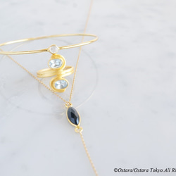 [Gold Vermeil / Gemstone] 14 KGF Y  - 項鍊， -  Marquise Onyx  - 第7張的照片