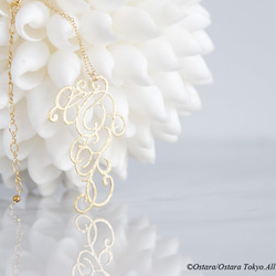 【14KGF】Long Necklace,Matt Gold Elegant Filigree 3枚目の画像