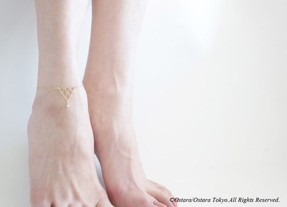 【14KGF】Anklet,14KGF Chain Triangle 2枚目の画像