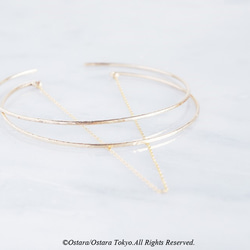 【14KGF】Hammered Open Chain Wire Bangle 8枚目の画像