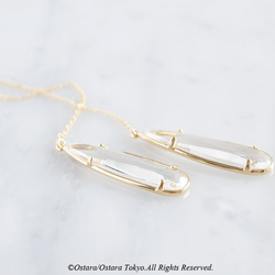 【14KGF】Ear Thread Earring, Long Teardrop-Crystal- 4枚目の画像