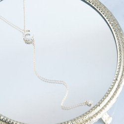 【14KGF】Simple Crescent Moon CZ Y-Necklace 2枚目の画像