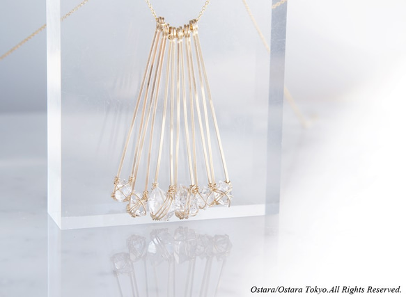 【Minimalism】14KGF Long Triangle Bar Necklace,Gemstone Dream 4枚目の画像