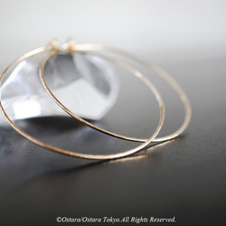 【Minimalism】14KGF Hammered Hoop Earrings[4cm/5cm/6cm] 7枚目の画像