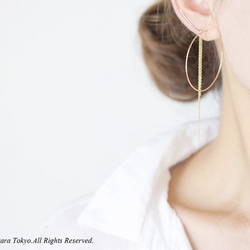 【Minimalism】14KGF Hammered Ear Climber-Long Fringe- 5枚目の画像