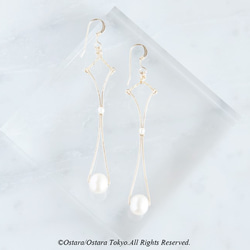 【Art Nouveau】14KGF Pearl Earrings-001- 2枚目の画像