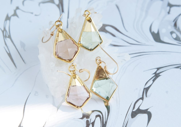 【14KGF】 Necklace,Green Amethyst Quartz/Morganite Quartz 9枚目の画像