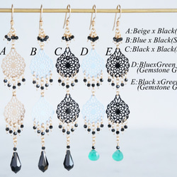 【14KGF】Long Dangle Earrings,French Filigree 4枚目の画像