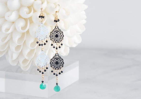 【14KGF】Long Dangle Earrings,French Filigree 7枚目の画像