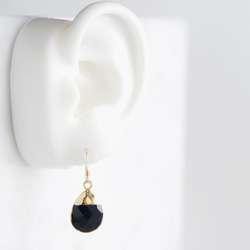 【14KGF】Earrings,Gemstone,Pear-Shaped Black Onyx 5枚目の画像