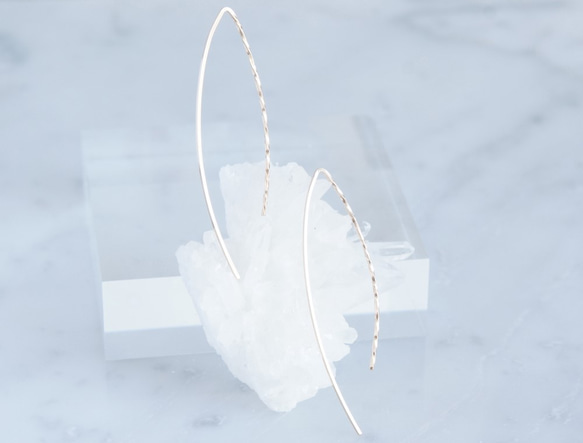 【Minimalism】14KGF Earrings,Spiral-B- 2枚目の画像