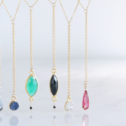 [Gold Vermeil/Gemstone] 14KGF Lariat Y Choker 項鍊- 第1張的照片