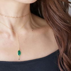 【Gold Vermeil/Gemstone】14KGF Lariat Y Choker Necklace- 4枚目の画像