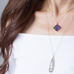 【14KGF】 Long Necklace,Teardrop Black Rutile Quartz 4枚目の画像