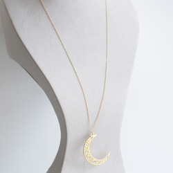 【Istanbul】 14KGFLong Necklace, Matt Gold Filigree -003- 3枚目の画像